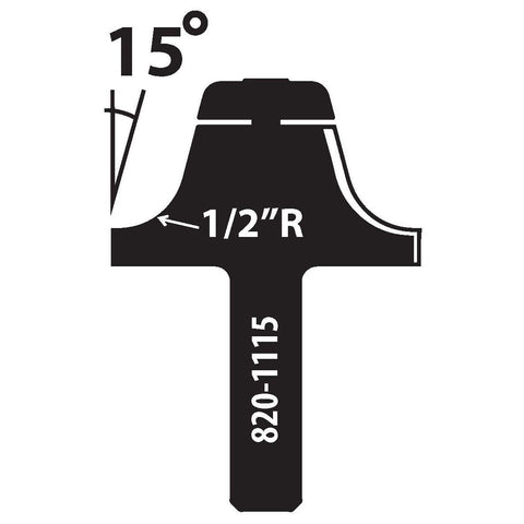 1/2" Radius x 15 Degree Bowl Profile Router Bit (Part no. 820-1115)